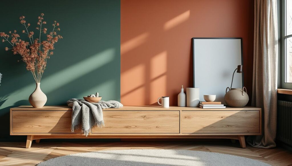 Jouer sur la couleur du mur pour une ambiance tendance avec un bahut