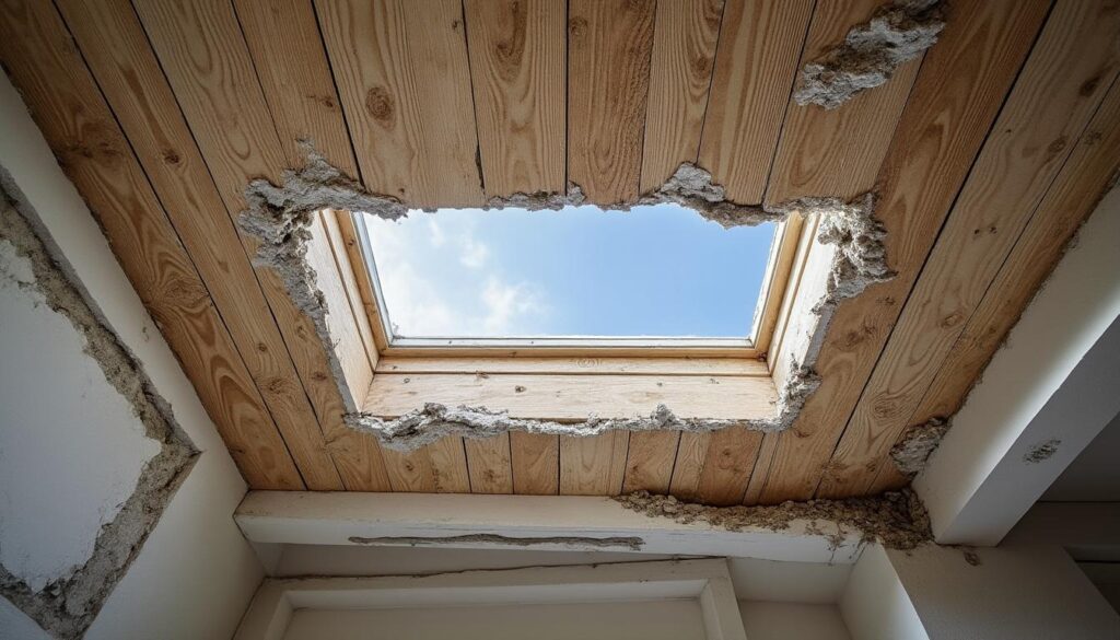 Comment réparer un plafond en lambris bois effrité ?