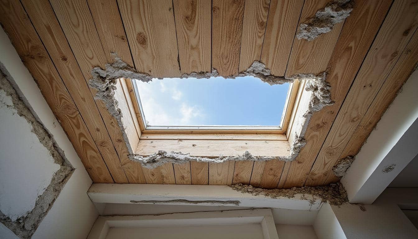 Comment réparer un plafond en lambris bois effrité ?