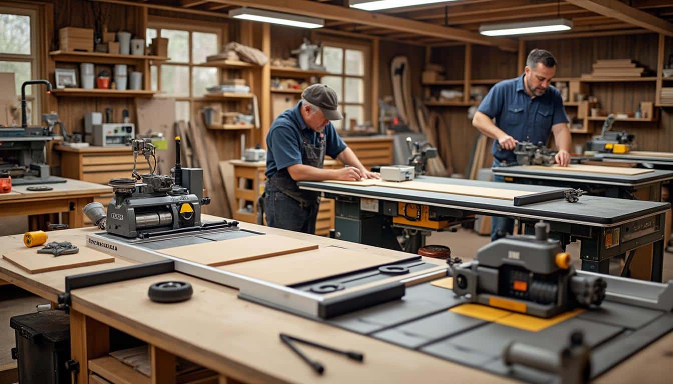 Illustration: Les variantes de scie à onglet avec table et leurs usages selon les besoins
