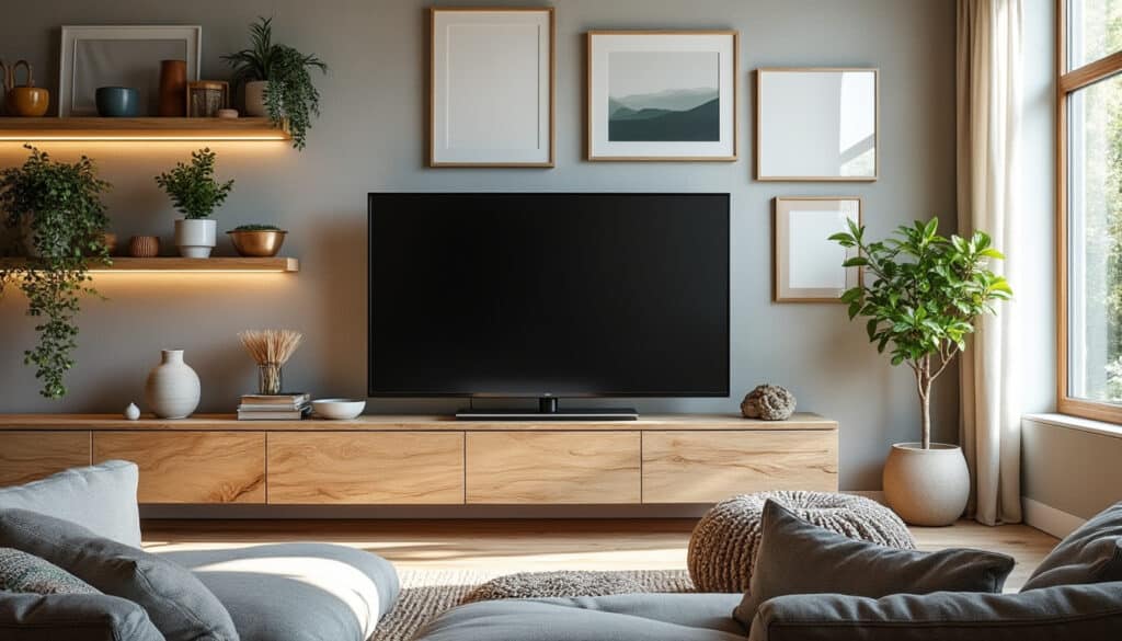 Décoration du mur derrière la TV : idées élégantes et pratiques